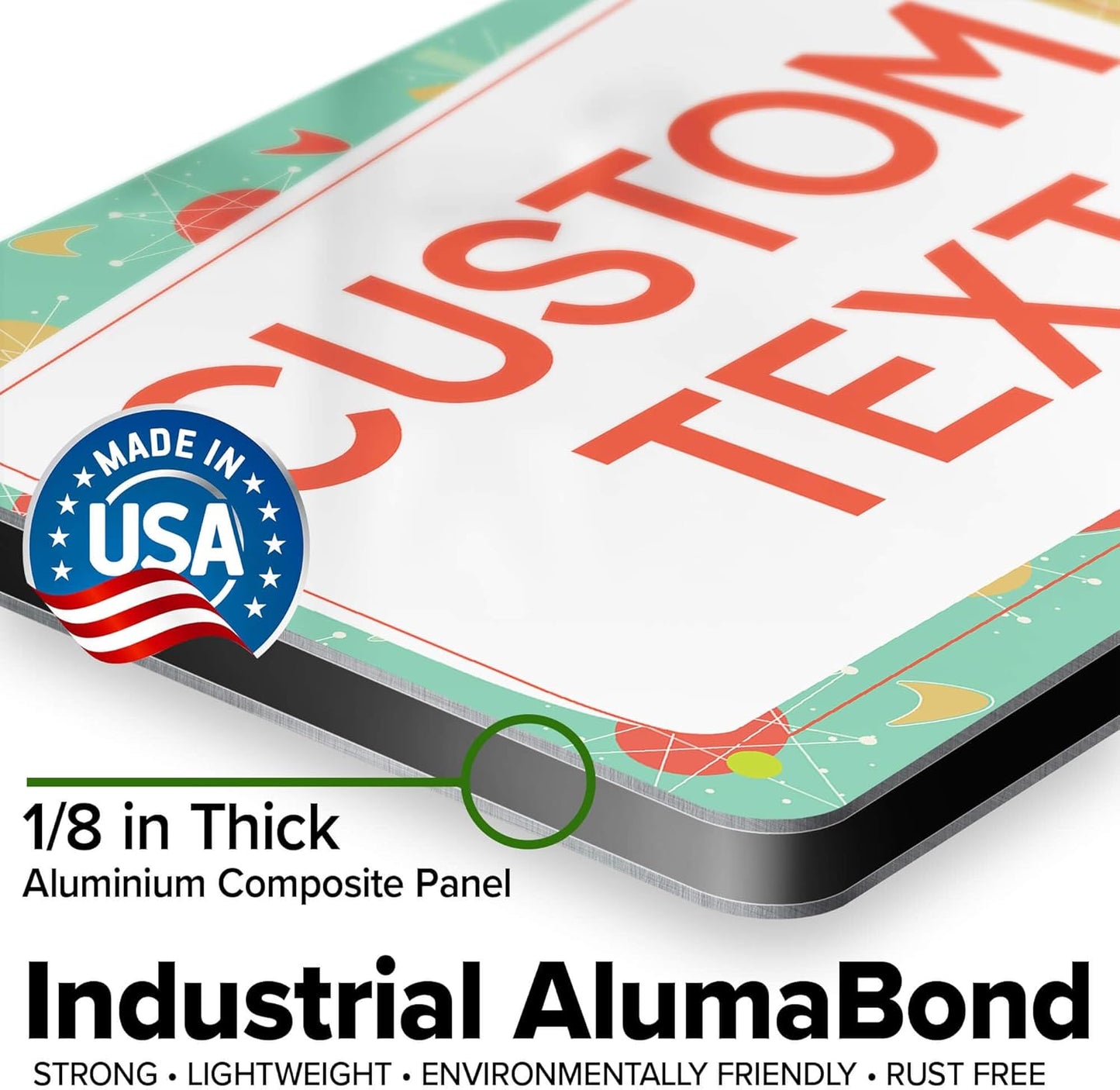 Custom Sign, Custom Street Sign, 11 Font Colors, 13 Font Styles, 4 Hole Options, 22 Sizes, 7x10 Inches, Rust Free DiBound, Fade Resistant, Made in USA by My Sign Center (Mid-Century Modern 2)