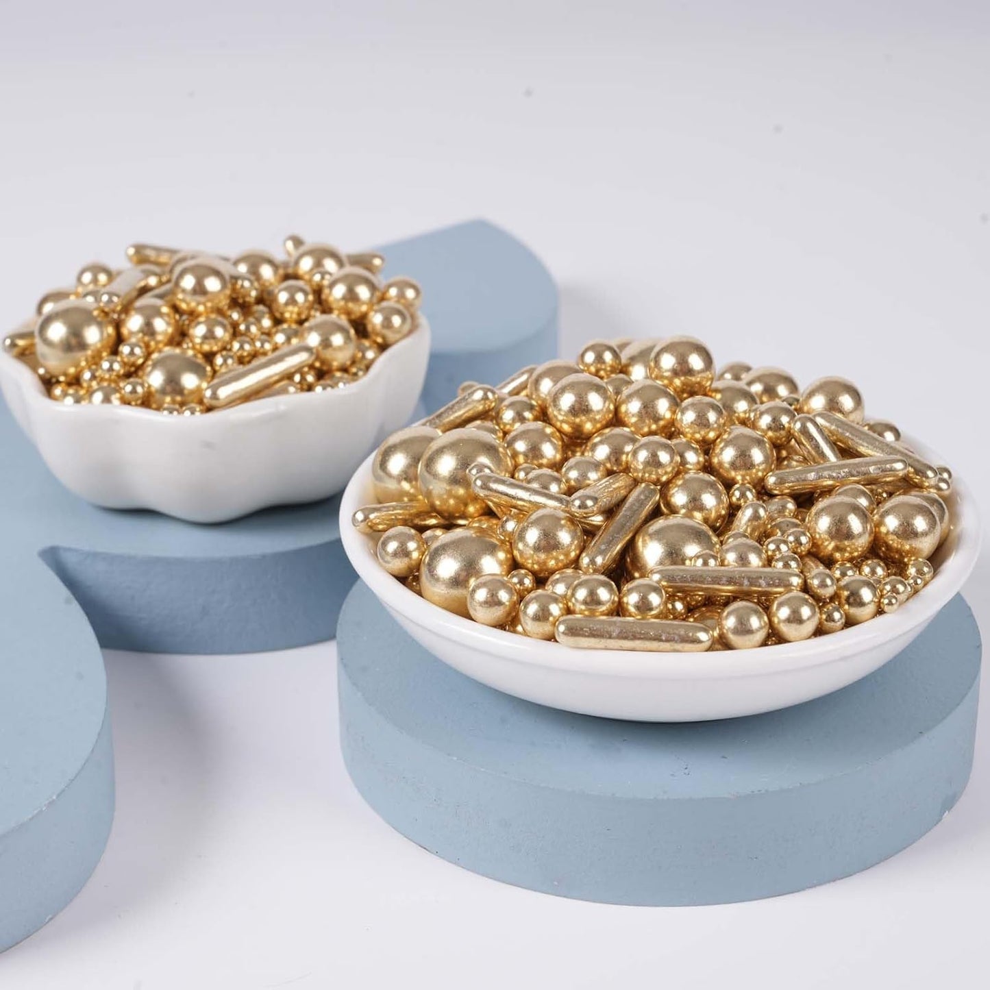 Kasvan Gold Mix Sugar Sprinkles - Edible Candy Pearls with 4-Claw Sprinkle Pen,118g/4.16 Oz, Gift Box Pack, Baking Cake Decorations, Ice Cream Toppings and Cookie Decorating, Wedding Party Chirstmas Supplies