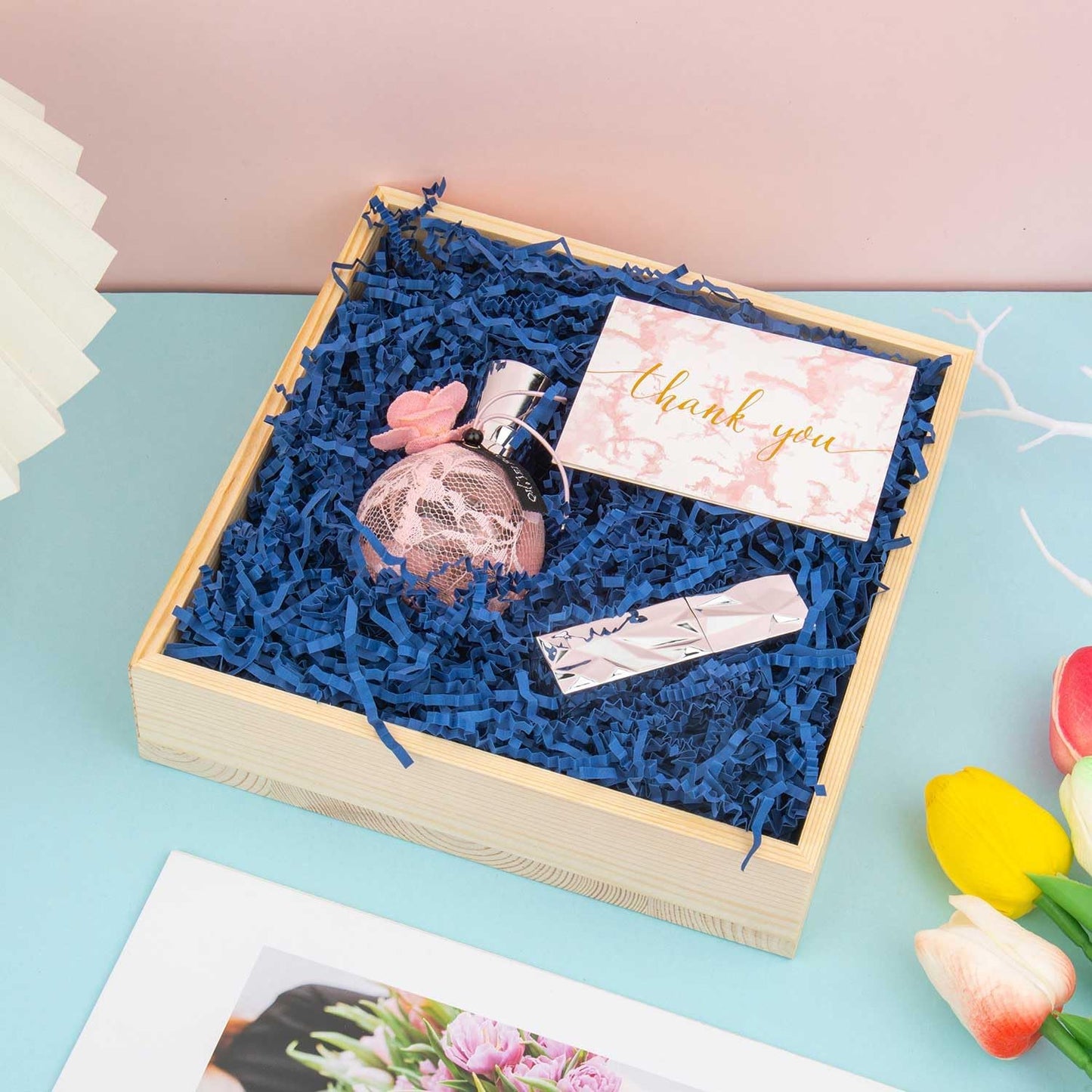 Caleihd Crinkle Cut Paper Grass Cushion Paper Streamer for Christmas Wedding Birthday Bridesmaid Engagement Craft Gift Boxes Bags Filler Decoration 4.5oz Navy Blue