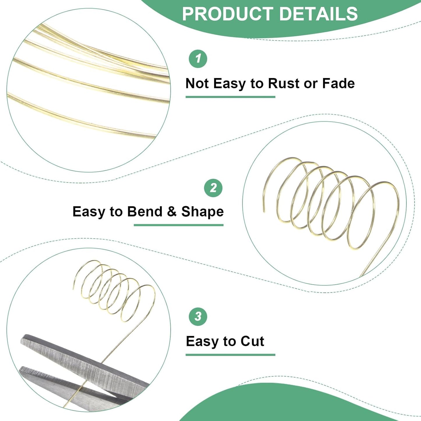 2-Rolls 0.3mm Jewelry Wire, 28 Gauge 328FT Craft Wire Copper Beading Wire for Jewelry Making/Planting/Weaving/DIY Crafting, Soft Metal Wires [100M, Light Golden]