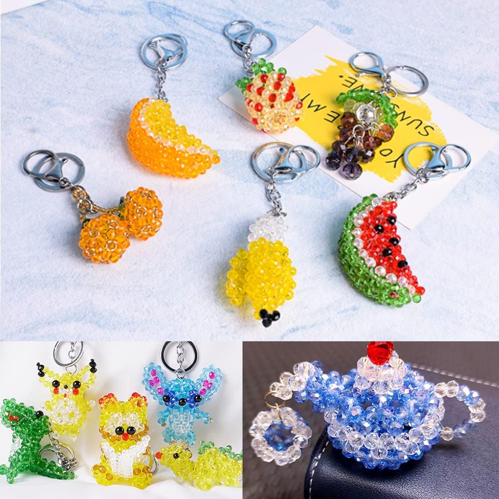 6mm 1200Pcs Briolette Faceted AB Crystal Glass Beads 24 Colors Rondelle Shape for Jewelry Making Bracelets Necklaces DIY Craft Decorative