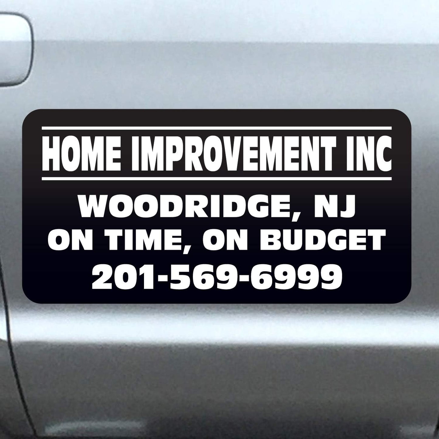 Vehicle Magnets Sign with Custom Lettering 12" X 24" (Set of 2) -Landscape, Construction, Handy Man, Plumbing, car Repair Shop-Black