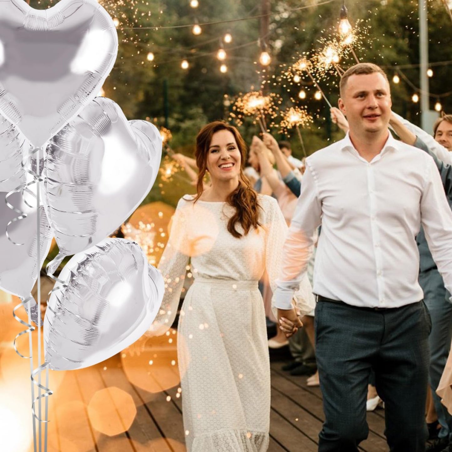 TONIFUL 30Pcs 18 Inch Silver Heart Balloons Silver Heart Shape Foil Mylar Balloons Decoration for Birthday Valentine's Day Wedding Bridal Shower Anniversary Engagement Party Supplies