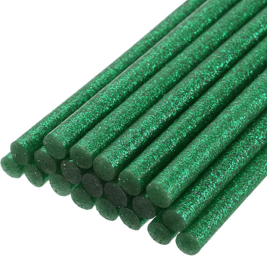 uxcell 20pcs Hot Glue Sticks for Glue Gun 11mm/0.43-inch x 11-inch Mini Hot Melt Adhesive Glue Stick Glitter Green