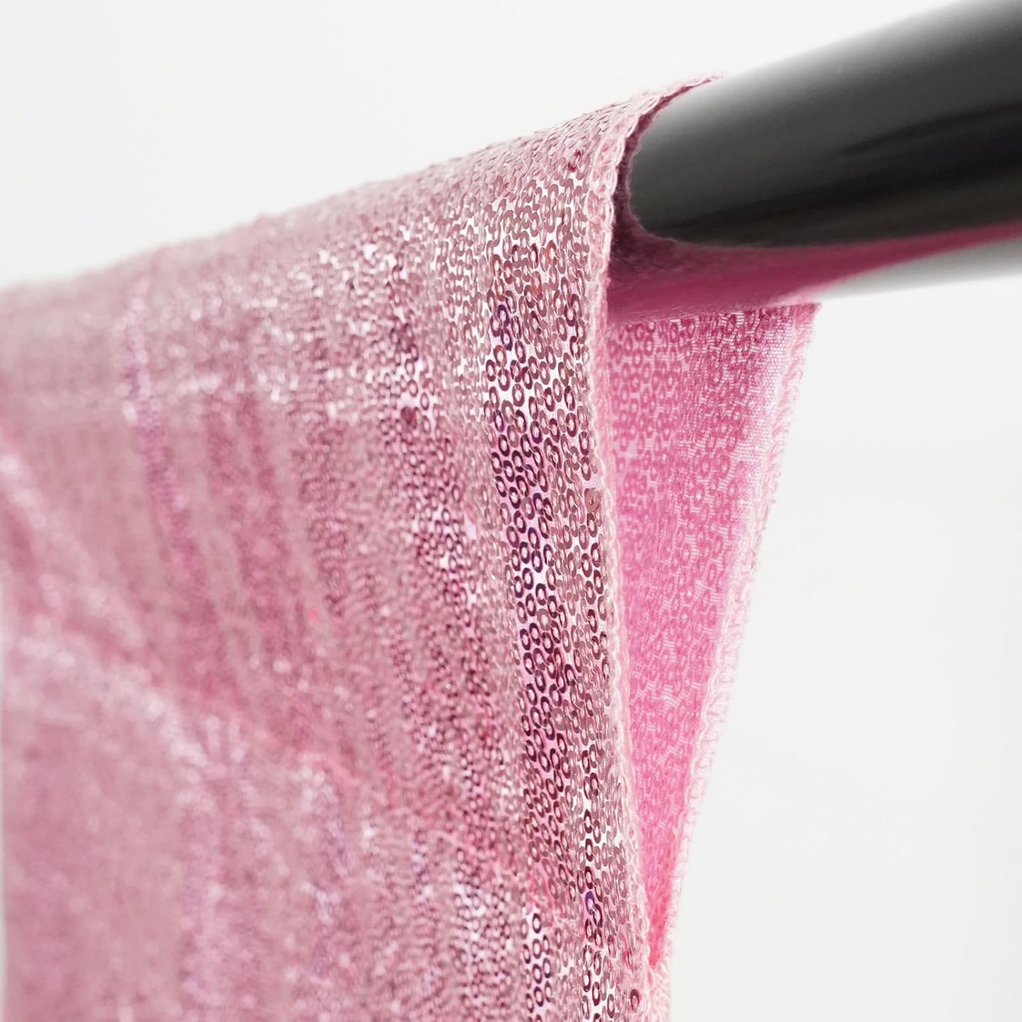 Poise3EHome 8Ft x 8Ft Fuchsia Pink Sequin Backdrop, Glitter Thick Satin Sequin Background Drapes, Sparkly Opaque Photography Curtain Backdrop for Wedding Party Holiday Festival Decor