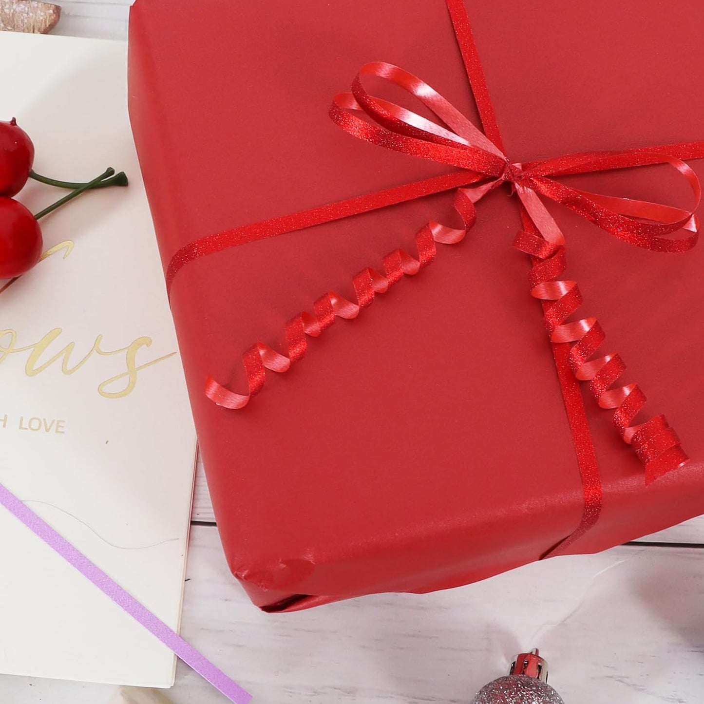 BEISHIDA 500 Yards Red Glitter Ribbon Curling Crimped, Glitter Ribbon Balloon String Shiny for Gift&Birthday Party Festival Art Craft Decor Florist Flowers Decoration