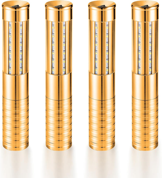 4 Packs Rechargeable LED Strobe Baton Lights Reusable Bottle Service Lights for Liquor Bottles Handheld Service Sparklers for Club Weddings Concert Outdoor Events (Gold-White Light, 4)