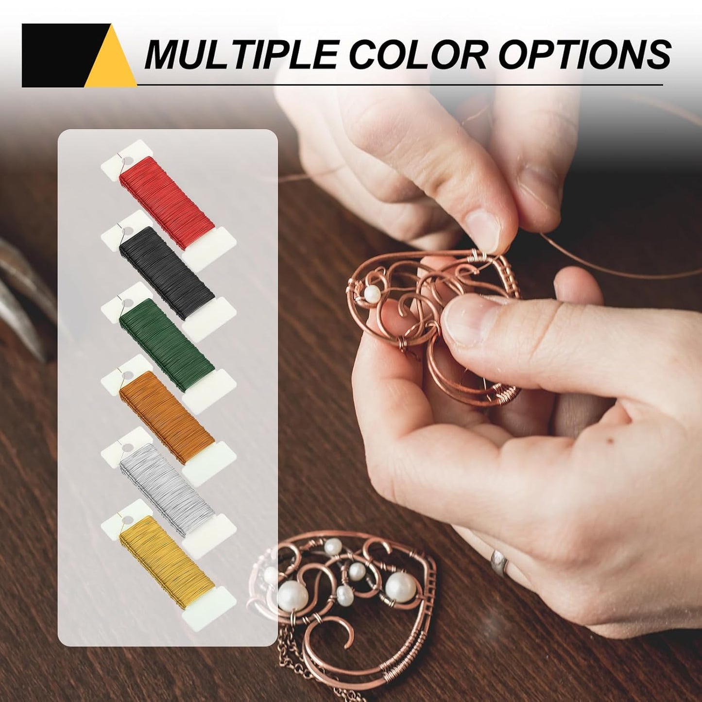 MECCANIXITY 114 Yards/345 Feet 27 Gauge Metal Floral Wire Copper Flexible Paddle Thin Floral Wires for Craft, Christmas Wreath, Flower Arrangement, Wedding, Total 3 Roll