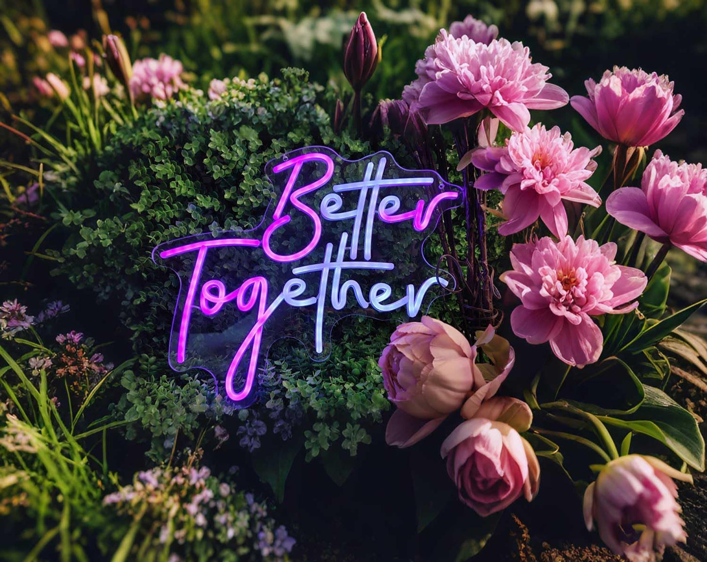 Ulalaza Smart RGB & Color Flow Effect Better Together LED Neon Sign with Remote & App Control Music Sync Timer Setting LED Acrylic Light for Wall Party Décor Bedroom Bar Wedding Home Birthday USB Powered