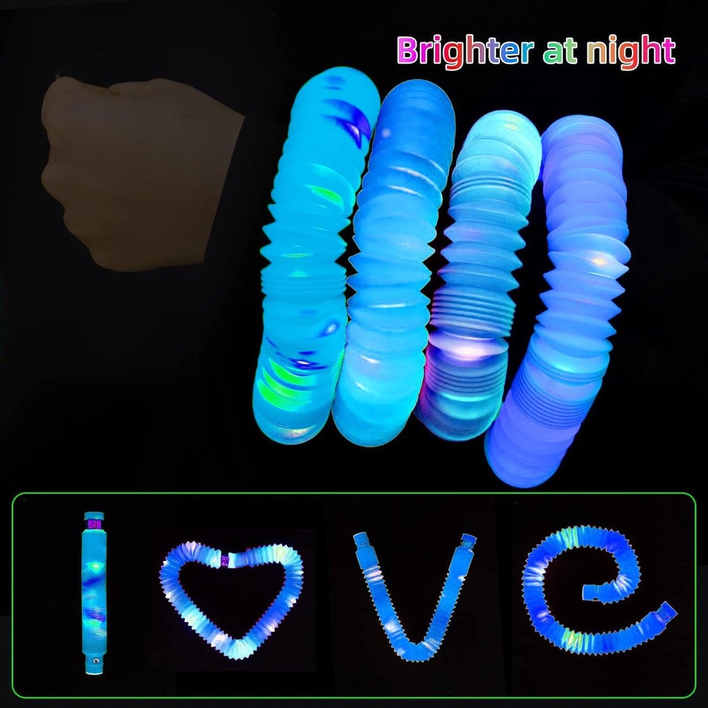 Blue 36 Pack Light Up Party Favors Supplies,Bulk Glow Sticks Bracelet,Necklace Accessories for Kids,Birthday Return Gifts Treats,Easter Basket Goodie Bag Stuffer Fillers for Boys Girls