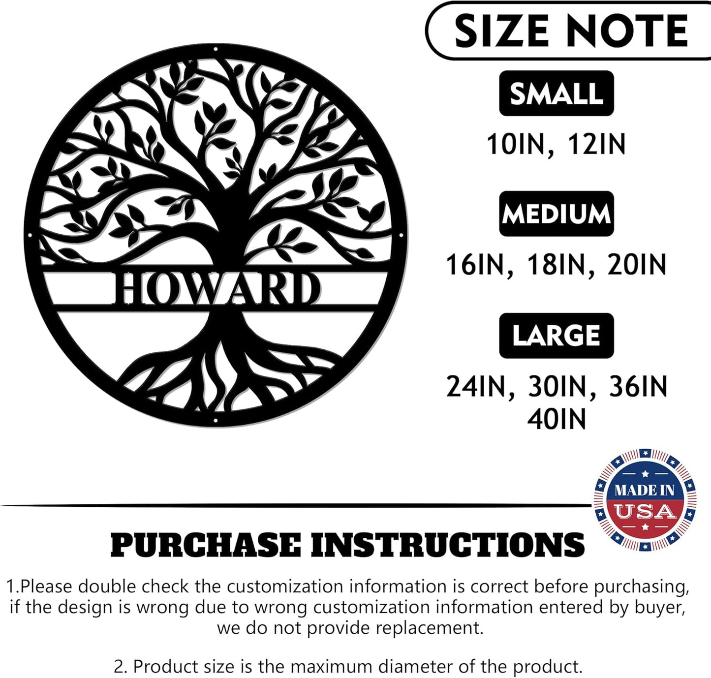 Personalized Wedding Gift for Couple, Custom Tree of Life Metal Wall Art Sign, Monogram Family Last Name Outdoor Decor Sign, Christmas Valentine's Day Housewarming Gifts