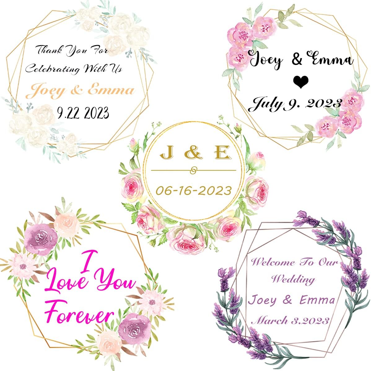 50 Pack Custom Stickers Personalized Labels for Business Logo Customized Vinyl Wedding Favors Birthday Baby Bridal Shower Make Your Own Decals