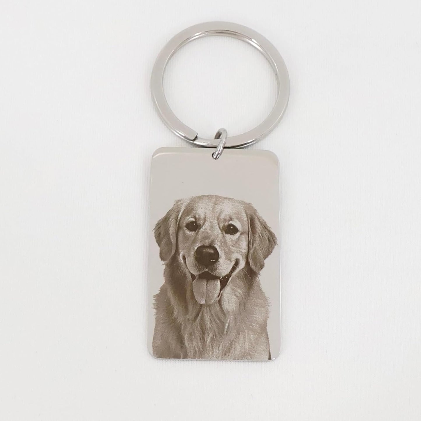 Custom Pet Portrait Keychain – Personalized Photo Engraved Keychain with Optional Back Text – Memorial Gift for Pet Lovers, Dog Owners, Cat Owners – Unique Pet Loss Remembrance Keepsake