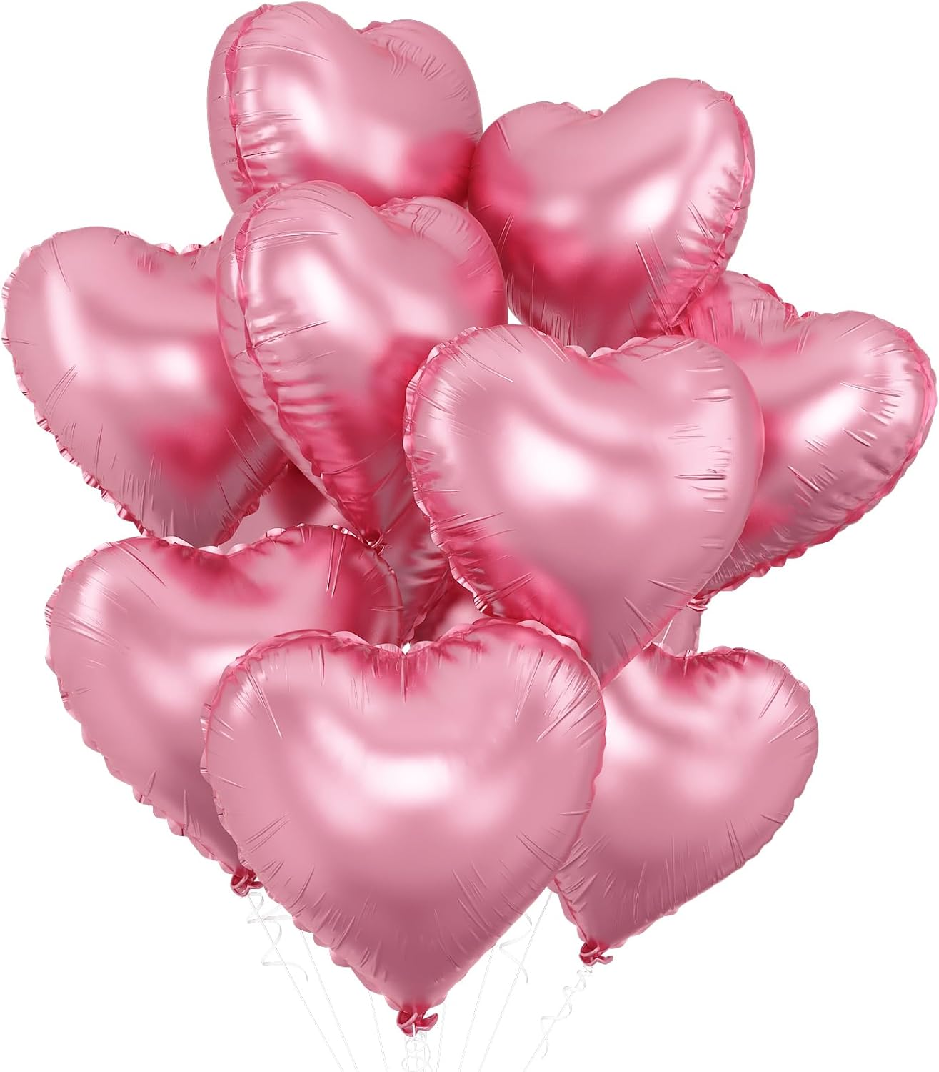 Pink Heart Balloons,10Pcs Foil Heart Shaped Love Balloons,18Inch Pearl Pink Helium Balloon for Valentines,Engagement,Birthday,Baby Shower,Wedding Party Decorations