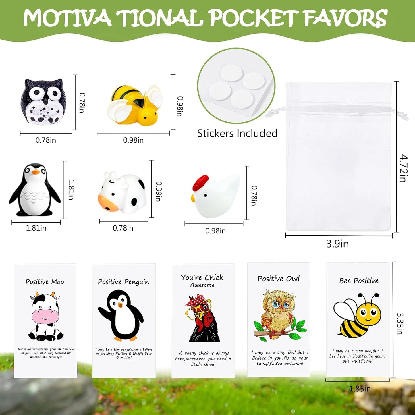 20 Set Employee Appreciation Gifts Bulk for Thank You Staff Back to School Student Teacher Office Coworker Nurse Pocket Gift Favors Animal Pun Inspirational Note Cards Animal Favors Penguin Bee Owl