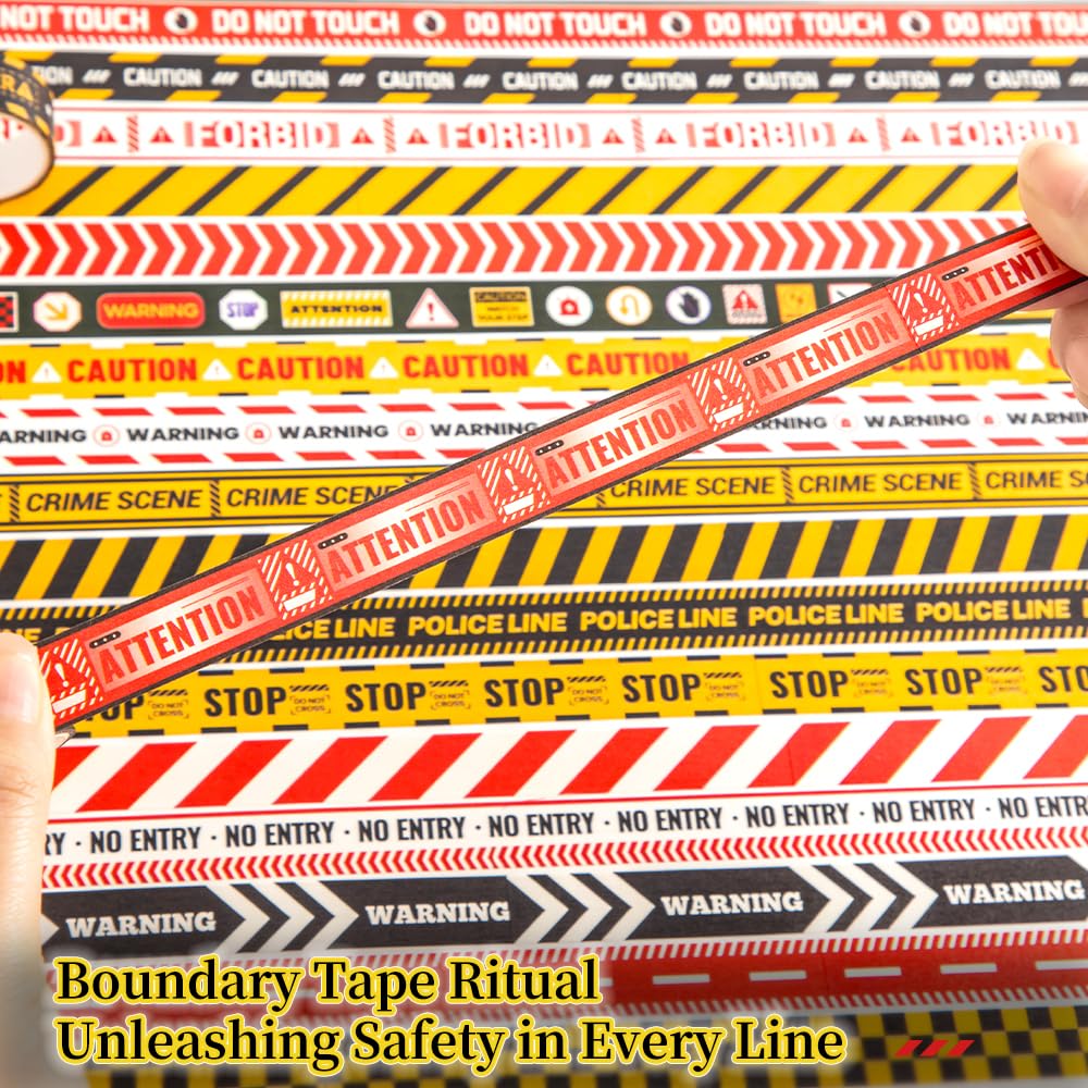 30 Rolls Warning line Theme Washi Tape Set, Writable Decorative Tapes for Scrapbooking, Bible Journaling, Bullet Journaling, 0.6"x79" per Roll