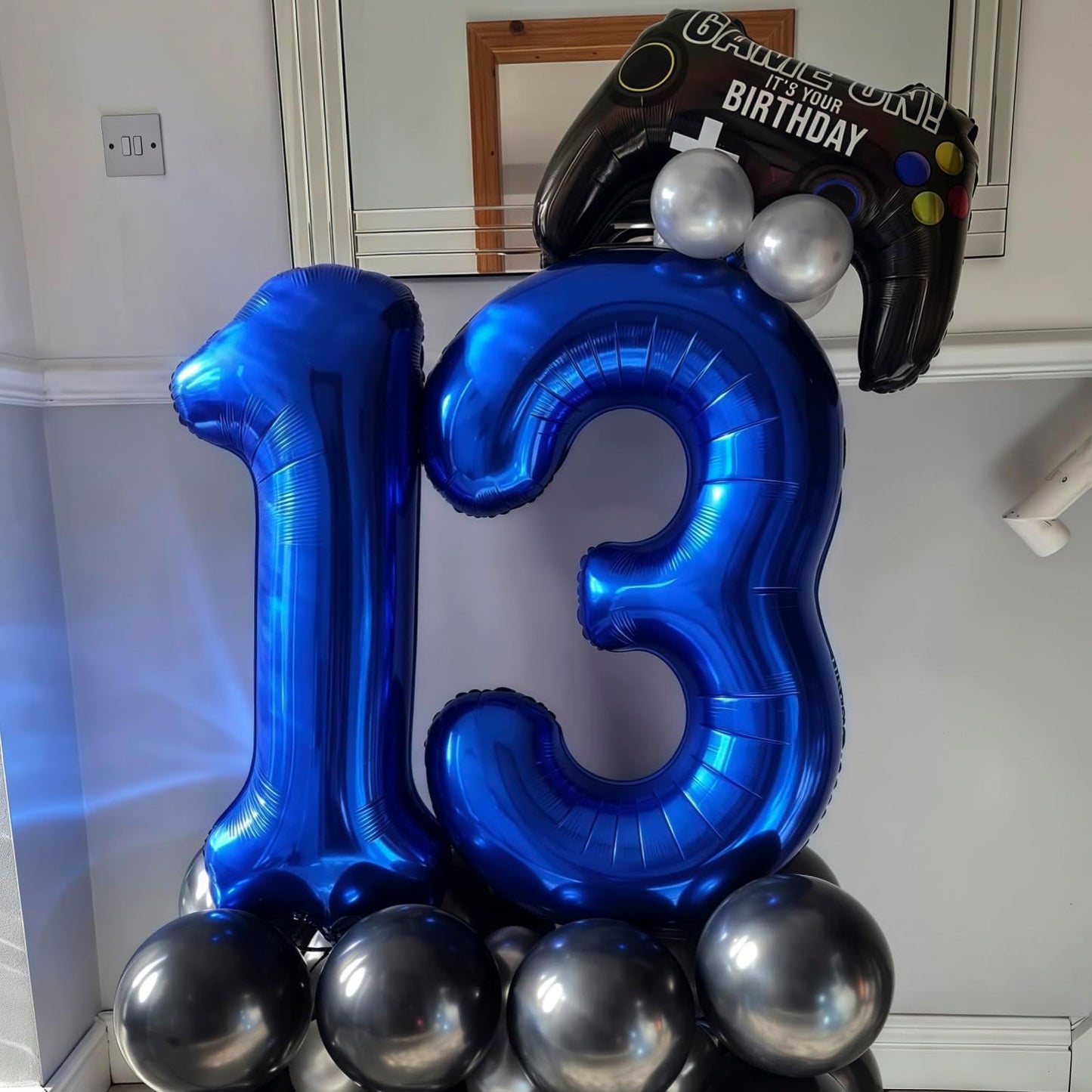 Navy Blue 0 Balloon Number,40 Inch Number 0 Balloon Big Dark Blue 0 Foil Mylar Helium Balloon for Birthday Party Decorations