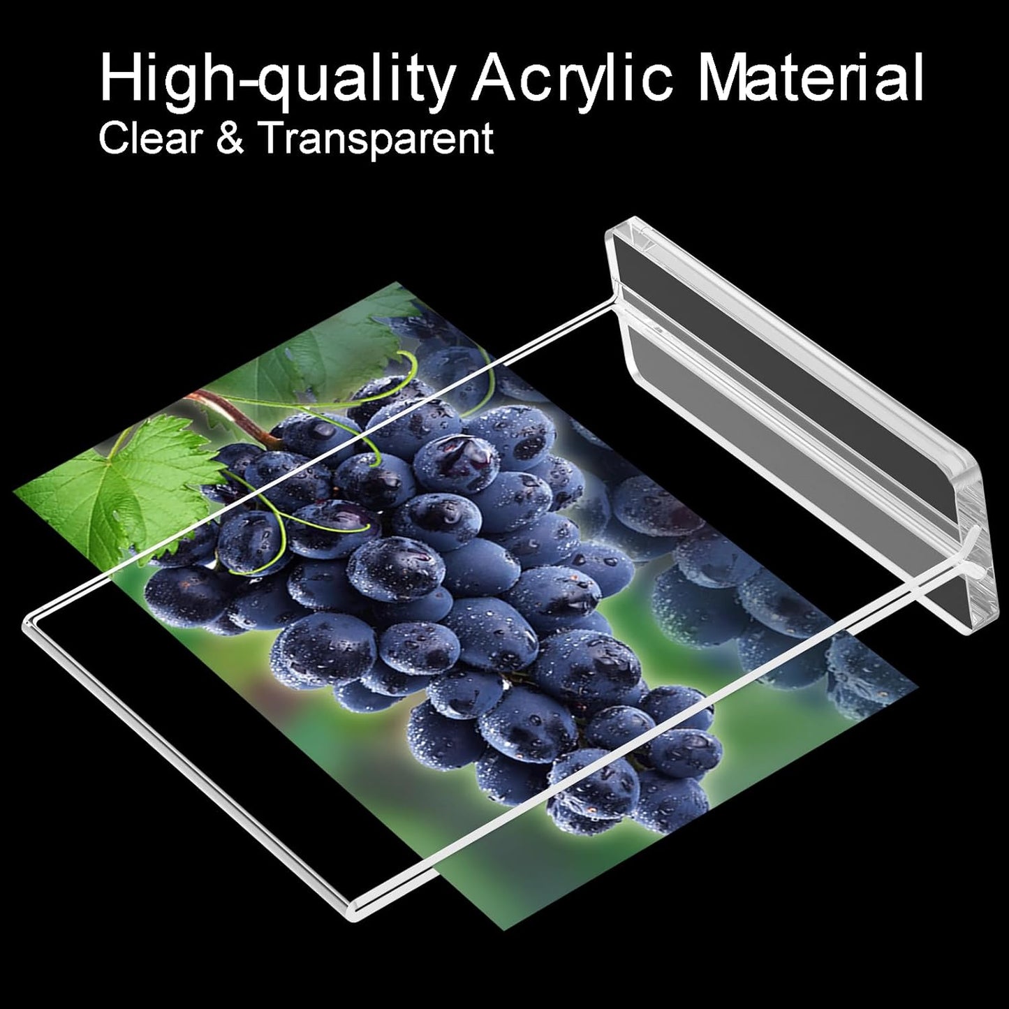 BlueValley Acrylic Sign Holder 5x7 Vertical – 12 Pack Double Sided Clear Plastic Display Stand for Table Menu, Flyer, Photo, Document – Standing Desktop Frame for Office, Retail, Home, Commercial Use