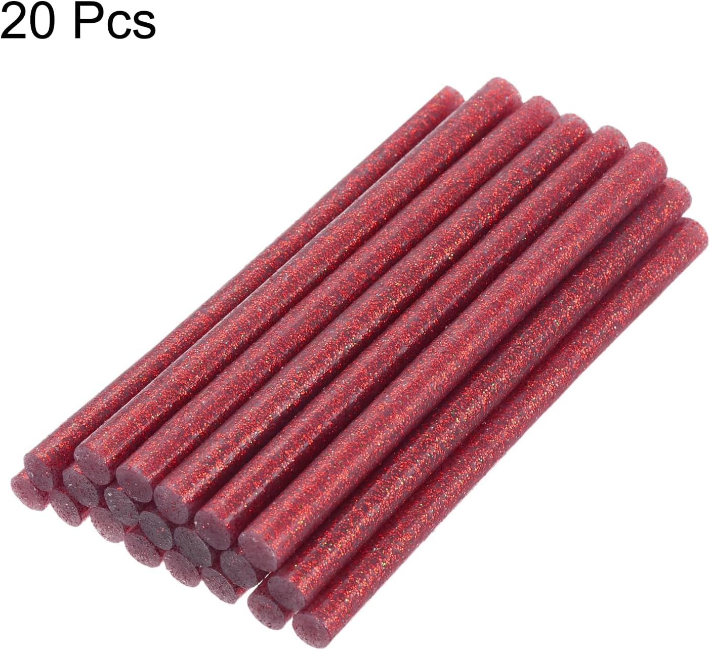 uxcell 20pcs Hot Glue Sticks for Glue Gun 11mm/0.43-inch x 6-inch Mini Hot Melt Adhesive Glue Stick Glitter Red