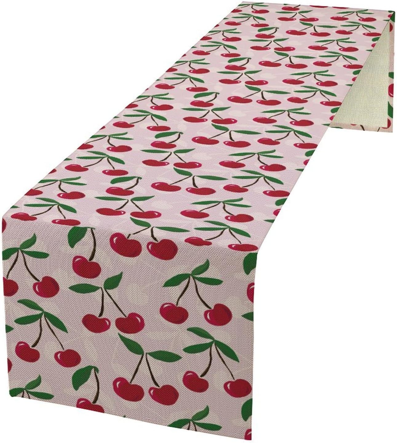 Cherry Table Runner,Spring Summer Fruit Table Runner for Kitchen Dining Table Home Party Decoration 13x90 Inch