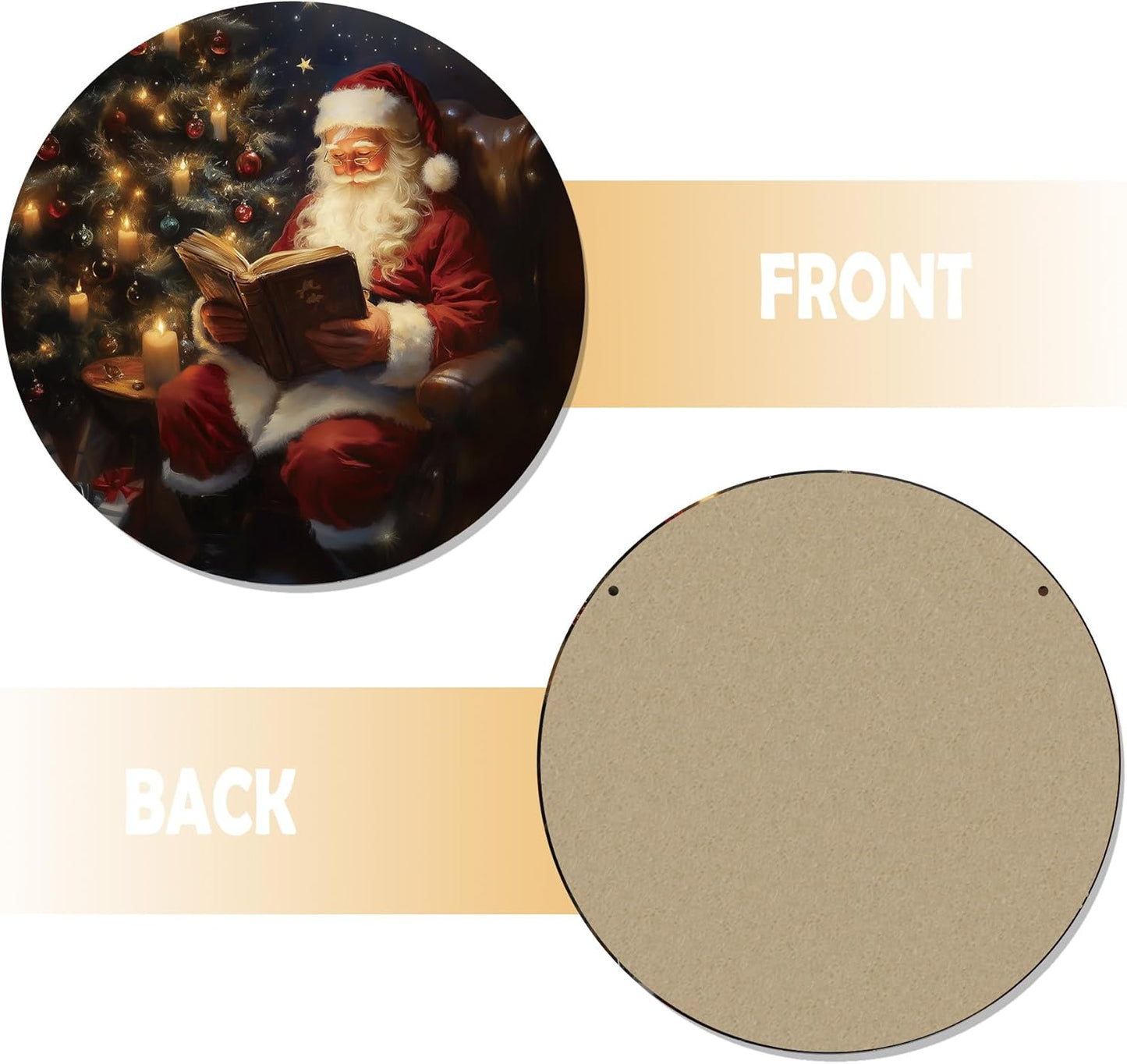 CGBHW Christmas Santa Wooden Sign, Rustic Xmas Santa Bookish Hanging Sign Wall Decor for Library Reading Nook Corner Room Home, xxx Door Decor 12 x 6 Inch