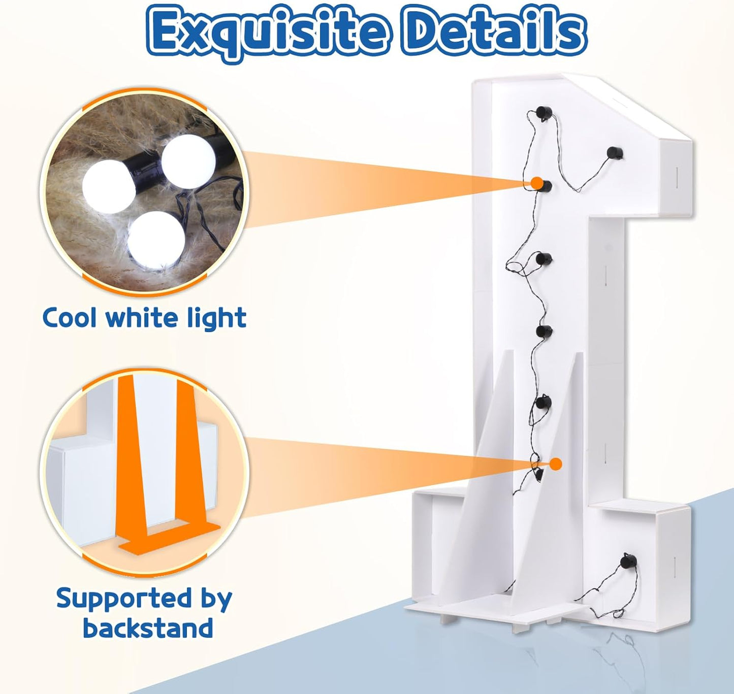 Marquee Numbers 4 Feet Tall Big Light Up Numbers 90th Birthday Decorations Women Men White Anniversary Party Decor Large Cardboard Prop Backdrop Sign 90