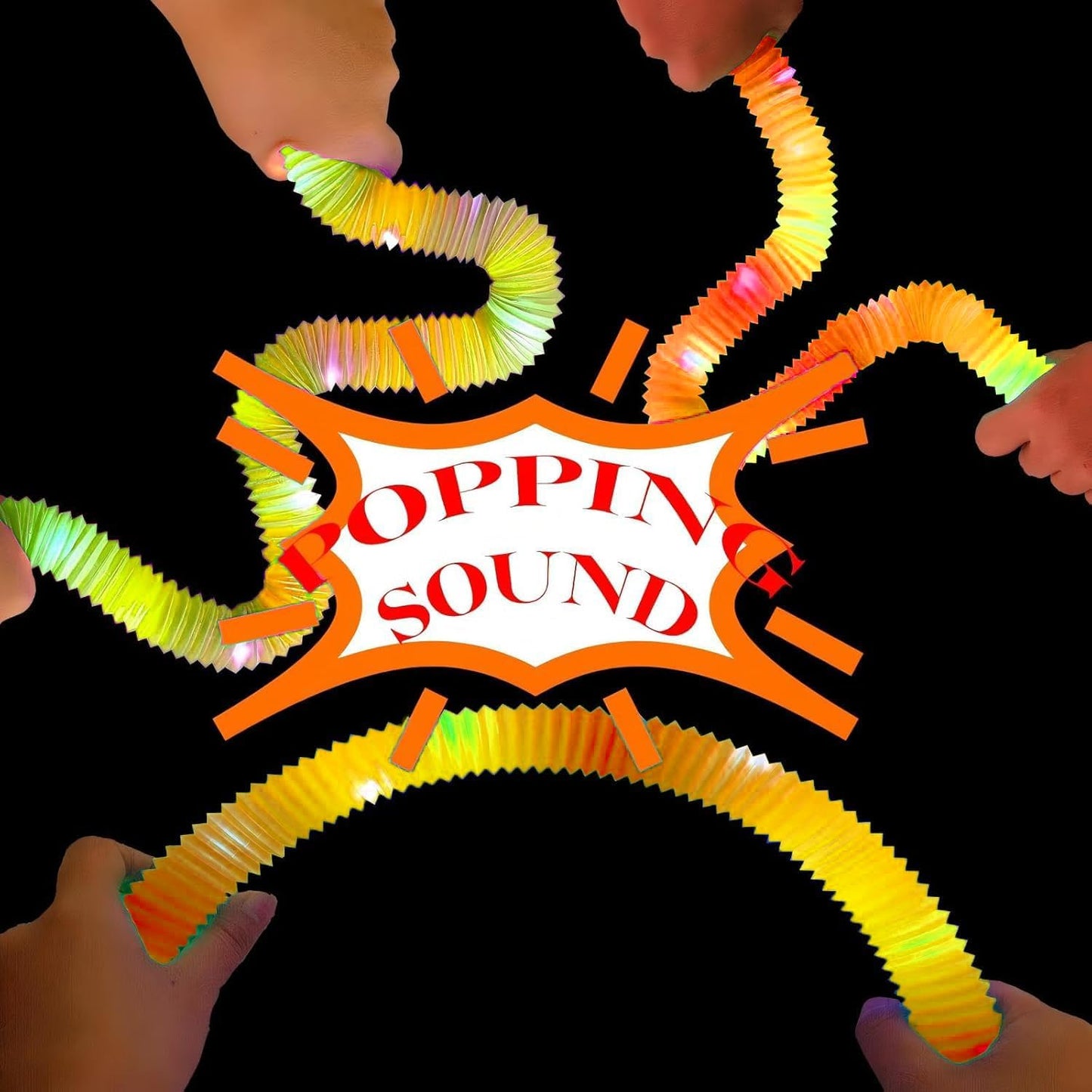 Orange 6 Pack Light Up Party Favors Supplies,Bulk Glow Sticks Bracelet,Necklace Accessories for Kids,Birthday Return Gifts Treats,Easter Basket Goodie Bag Stuffer Fillers for Boys Girls