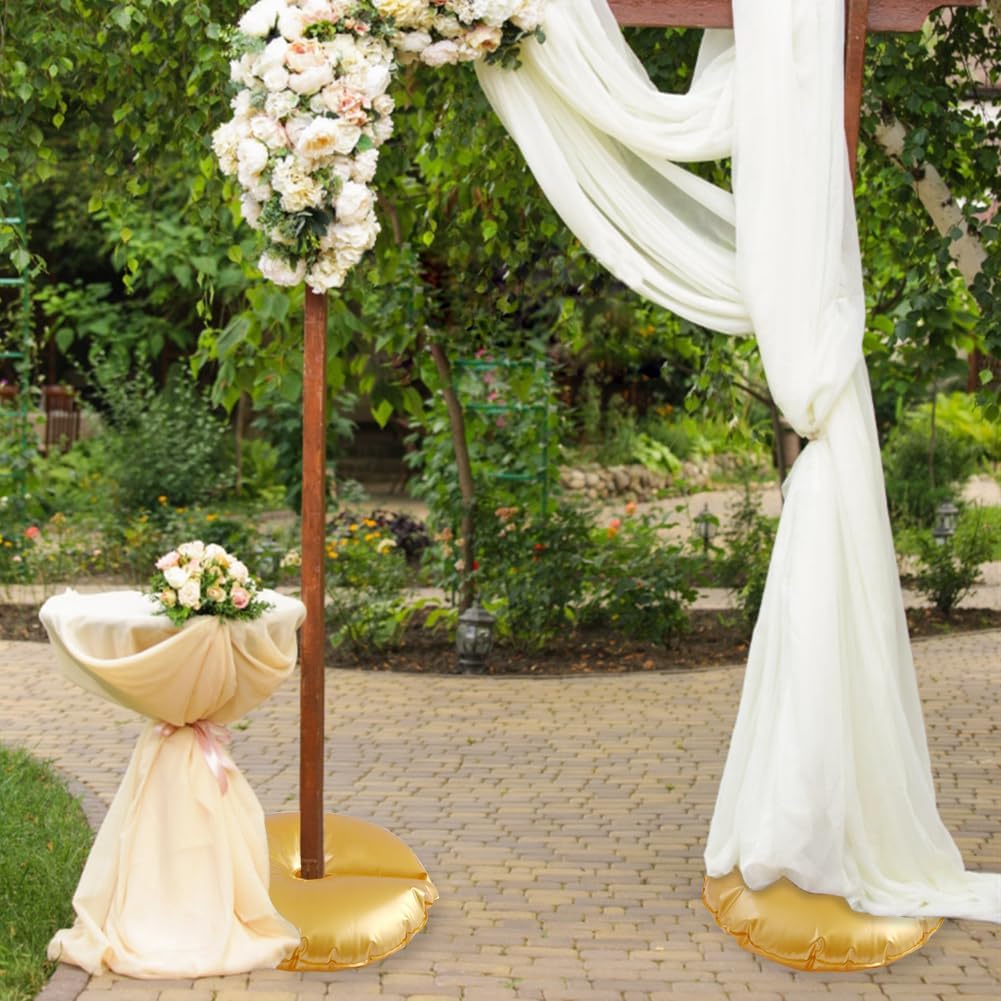 8 Pack Golden Water Bag for Wedding Arch Stands, Heavy Duty Water-Filled Base Weights for Party Backdrop Metal Frames, Thickened Water Fillable Base (8 PCS)