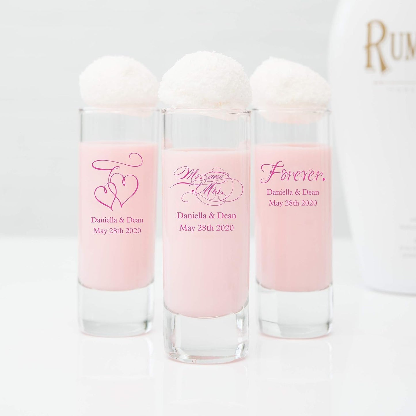 WEDDINGSTAR Personalized 2.5oz Tall Shot Glass Customizable Full Color Print - 144 pack