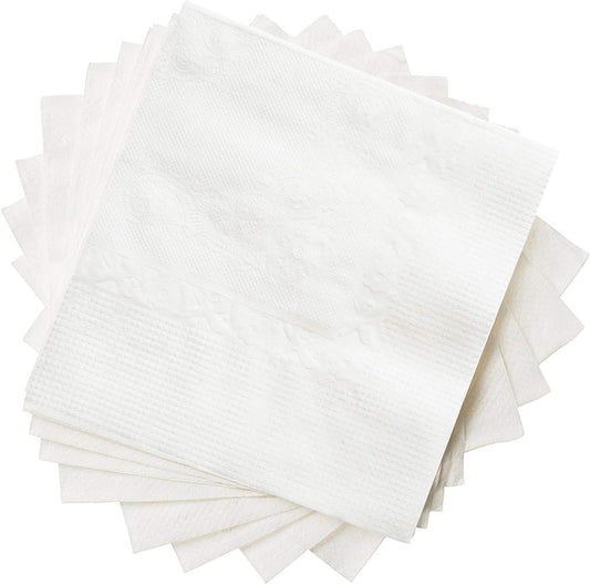 GUSTO [1000 Count - 4.5 x 4.5 Folded] White Beverage Napkins - 1-Ply Bulk Cocktail Napkins, Restaurant Bar Paper Napkins and Party Napkins - 9x9 Unfolded (Formerly Comfy Package)