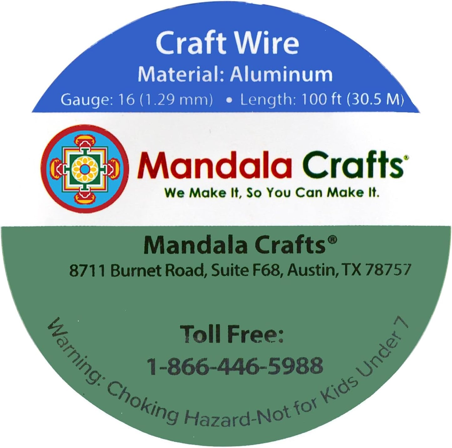 Mandala Crafts 16 Gauge Anodized Aluminum Craft Wire for Jewelry Making - 100 FT Colored Flexible Kelly Green Wire - Bendable for Bonsai Armature Crafting Sculpting