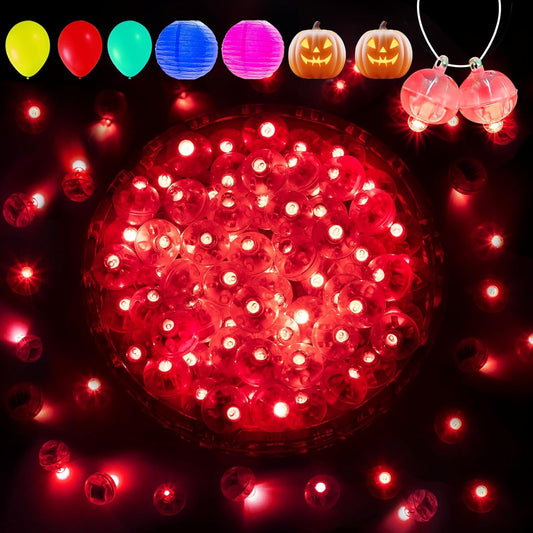 Aogist 100Pcs Red Balloon Lights with Hook,Long Standby Time,Waterproof Mini Light for Birthday Party Wedding Christmas Halloween Easter Decorative (Flash)