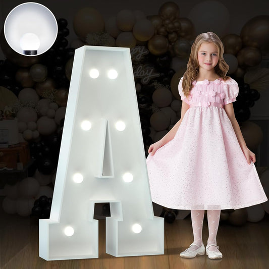Marquee Letters 3 Feet Tall Large Light Up Letters Baby Shower Decorations Wedding Engagement Proposal White Party Decorations Marry Me Sign Big Cardboard Backdrop A