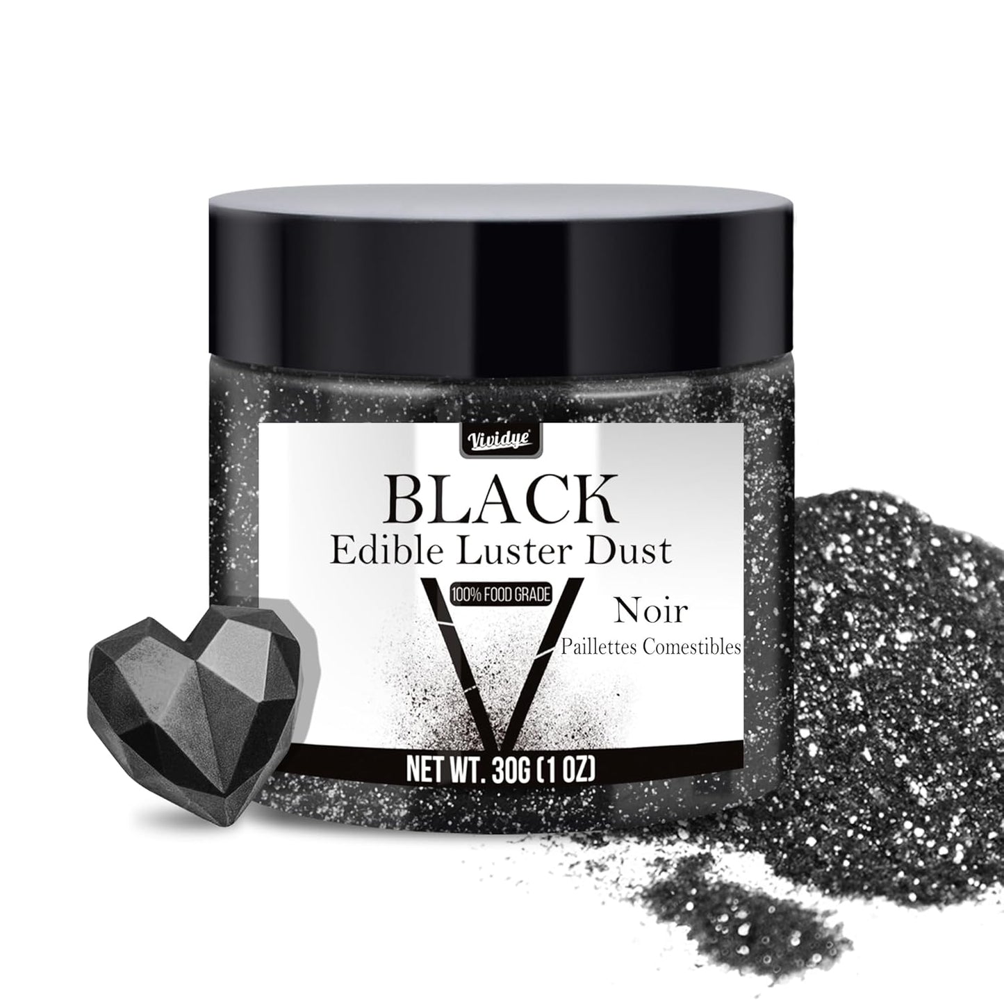 Edible Glitter - 30g / 1oz Luster Dust Edible Glimmer Powder for Sparkling Drinks, Foods, Wine, Cake - Food Grade Shimmer Dust Powder for Baking, Beverage, Cookies Decoration