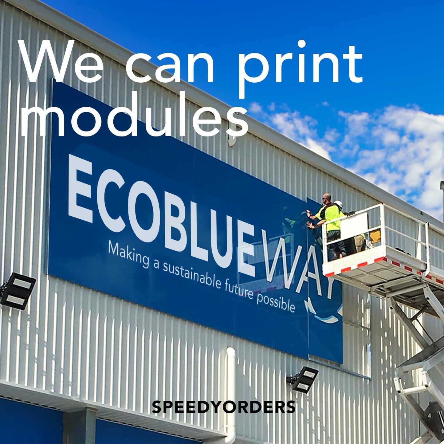 SPEEDYORDERS Custom Aluminum Signs, Personalized, Modern Style, Blue Background, 10x7 In