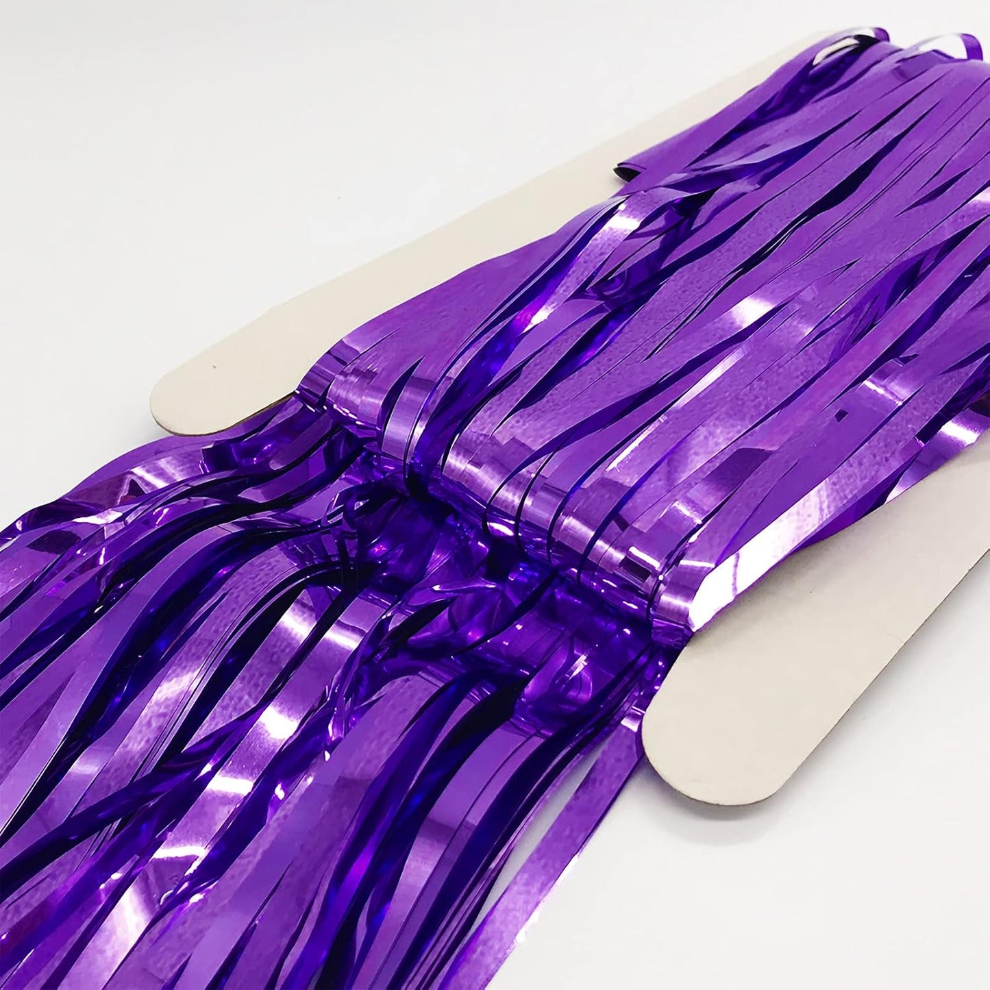 2 Pcs Purple Metallic Tinsel Foil Fringe Curtains Backdrop, 3.28 ft x 6.56 ft Streamers for Birthday Wedding Engagement Bachelorette Party Photo Booth Bridal Shower Baby Shower Decorations Supplies