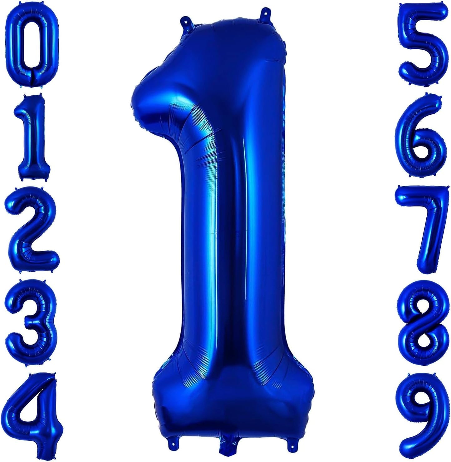 Navy Blue 1 Balloon Number,40 Inch Number 1 Balloon Big Dark Blue 1 Foil Mylar Helium Balloon for Birthday Party Decorations