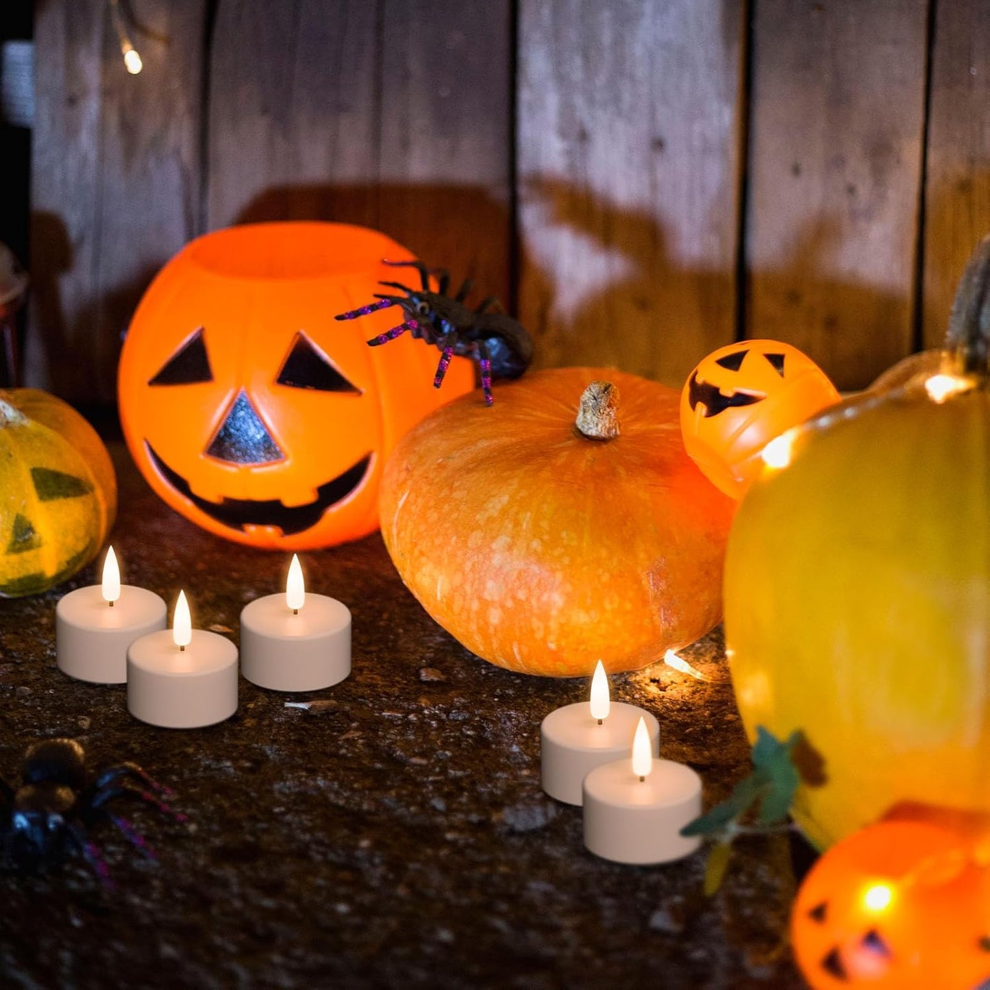 Rechargeable Tea Lights Candles Battery Operated, 12 Pcs White Battery Tea Lights with Remote and Charging Base, LED Flickering Tealights for Halloween Fall Christmas Decoration