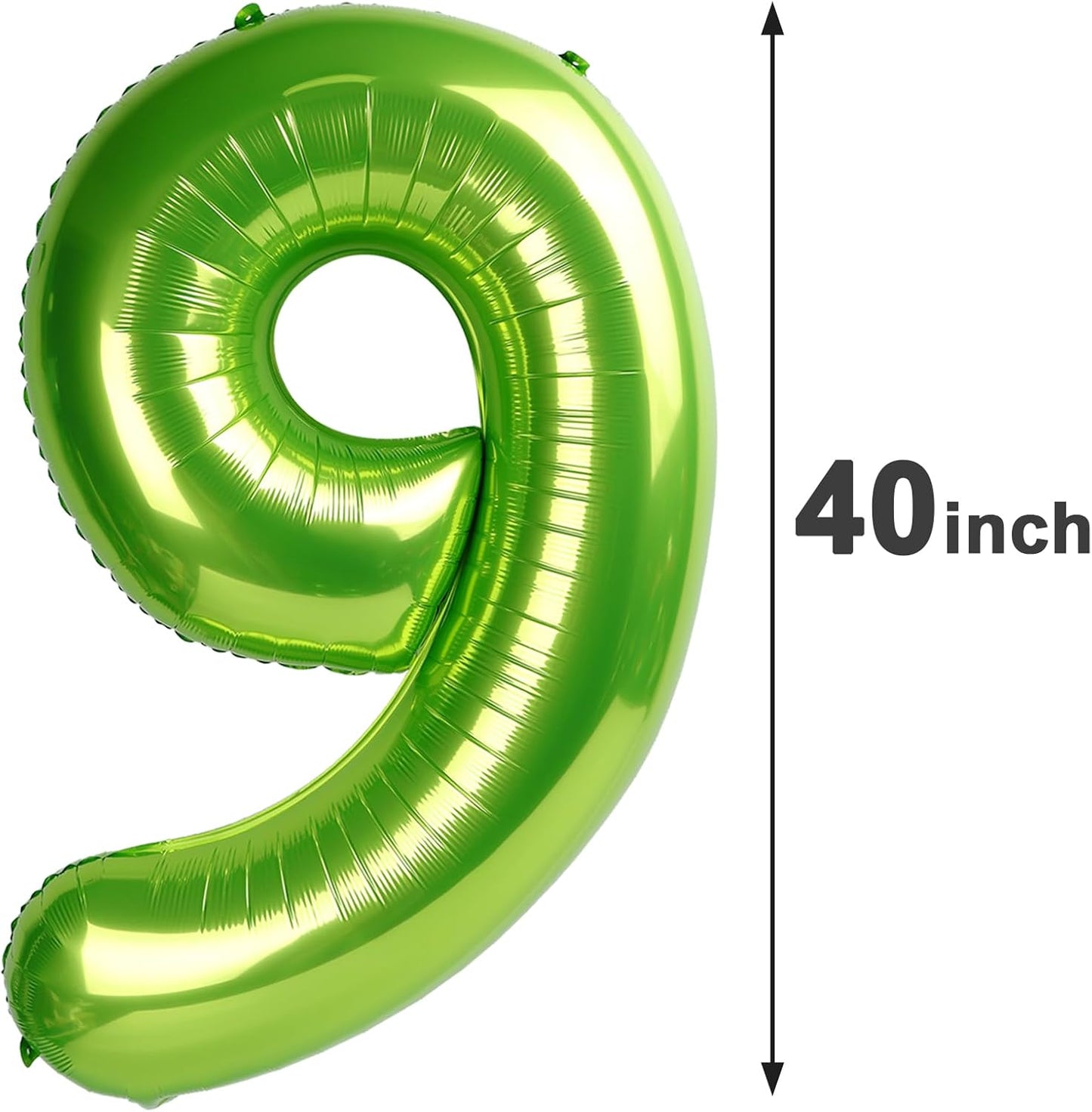 40 Inch Big Light Green 9 Balloon Number, Jumbo Giant Happy 9th 19 29 39 49 99 Birthday Party Decorations,Light Green Large Nine Mylar Foil Anniversary Birthday Party Engagement Decorations