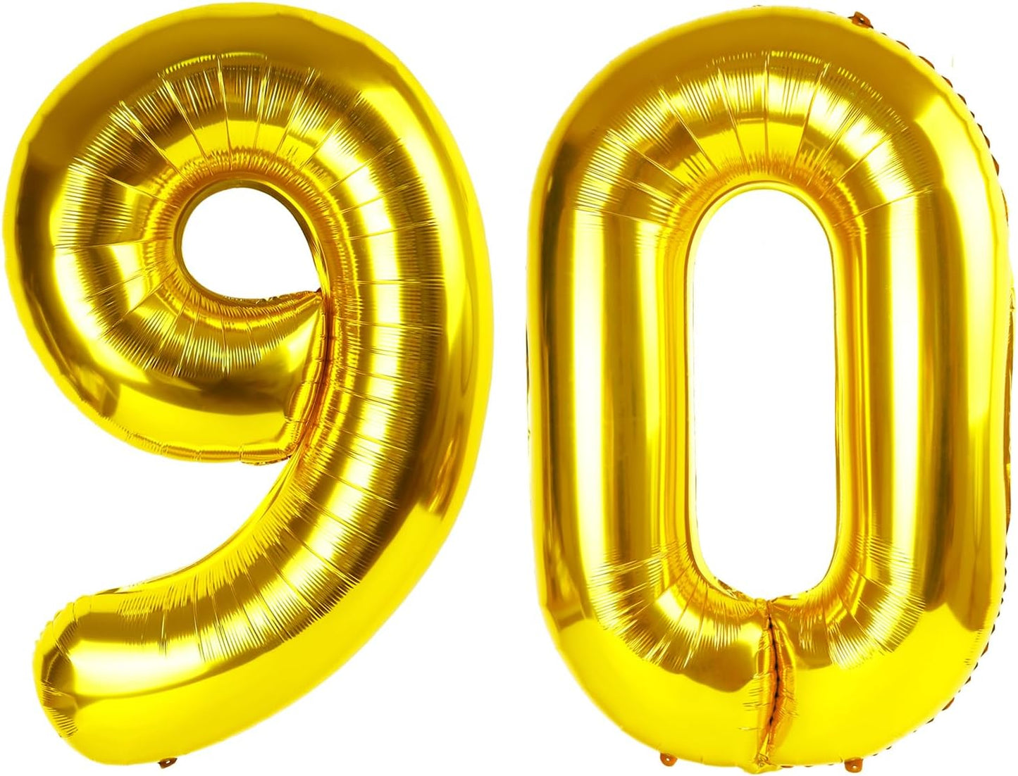 Gold Mylar Number 90 Balloon 40 inch, Number 90 Birthday Balloon, Gold Foil 90 Balloon for 90 Birthday Party, Anniversary Celebration Number Balloons Decorations