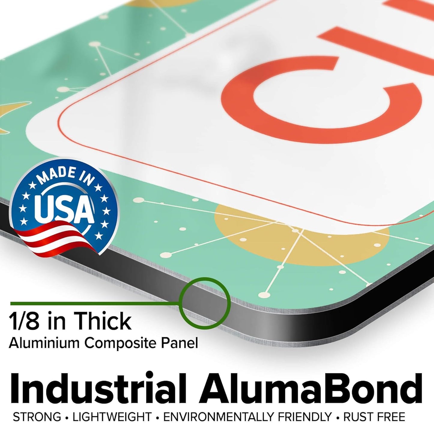 Custom Sign, Custom Street Sign, 11 Font Colors, 13 Font Styles, 4 Hole Options, 22 Sizes, 8x32 Inches, Rust Free DiBound, Fade Resistant, Made in USA by My Sign Center (Mid-Century Modern 2)