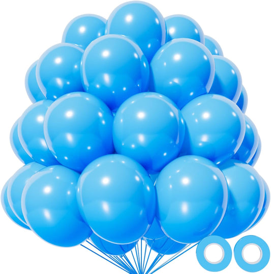 KAWKALSH Light Blue Balloon 12 Inch, 110pcs Latex Party Balloons Helium Bright Color for Birthday Baby Shower Wedding Party Supplies Arch Garland Decoration