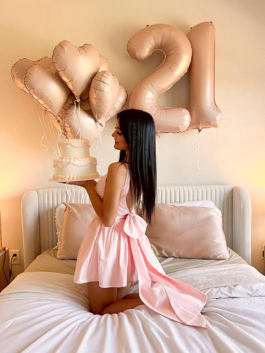 Light Brown Number 1 Balloon 40 inch, Number 1 Birthday Balloons for Boy Girl, Light Brown Foil One Balloon for 1st 10 11 12 16 18 Birthday Party, Anniversary Celebration Numbers Decorations