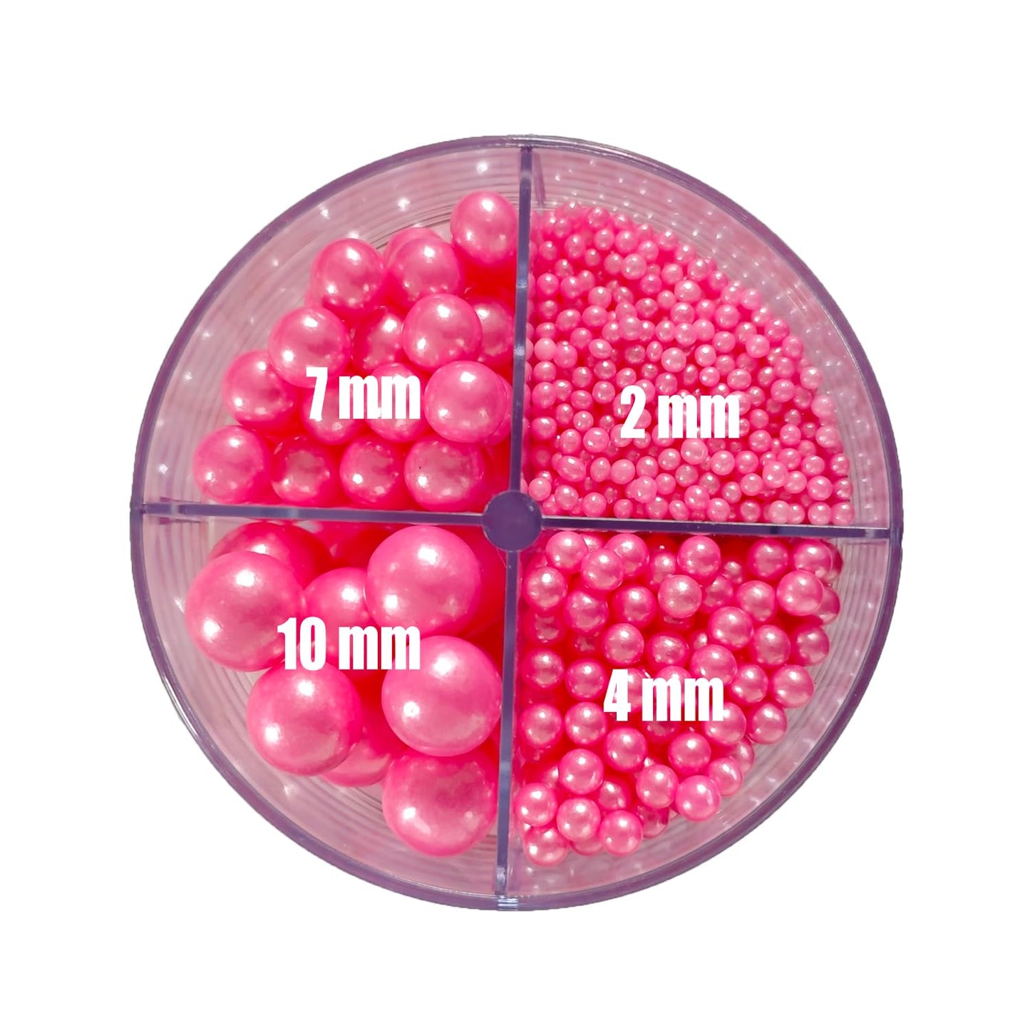 4 in 1 Edible Pink Pearl Sugar Sprinkles 6 oz, 4 sizes Candy Pearls Ideal for Baking, Cake and Cupcake Toppers, Cookie Decoration, Ice Cream Topping, Wedding Shower Valentines Halloween Christmas