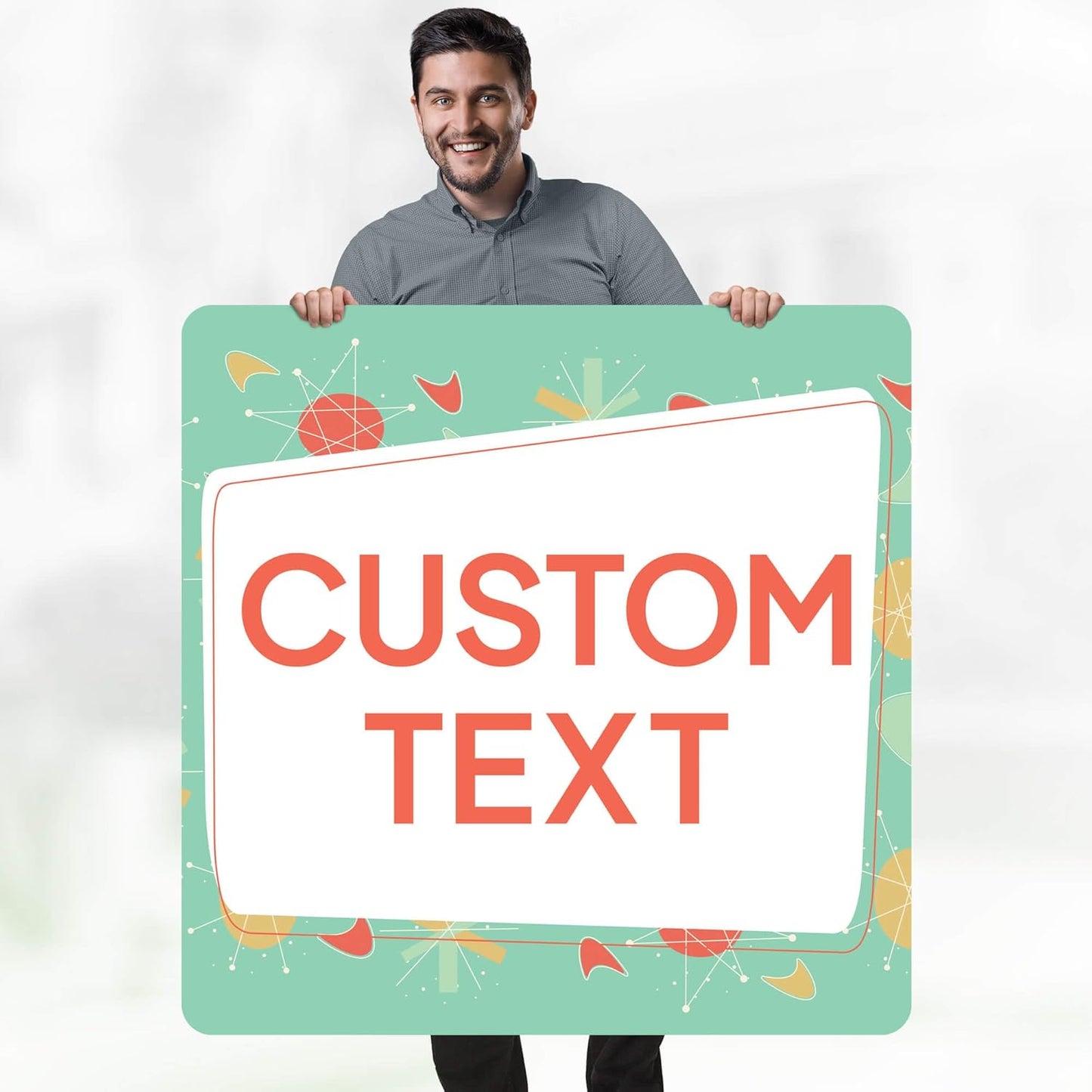 Custom Sign, Custom Street Sign, 11 Font Colors, 13 Font Styles, 4 Hole Options, 22 Sizes, 36x36 Inches, Rust Free DiBound, Fade Resistant, Made in USA by My Sign Center (Mid-Century Modern 2)