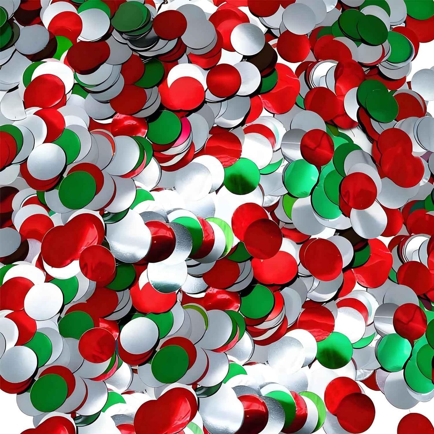Red White and Green Round Foil Metallic Confetti for Fill Balloons, Wedding, Birthday, Christmas Party, Festival Decoration(8000PCS)