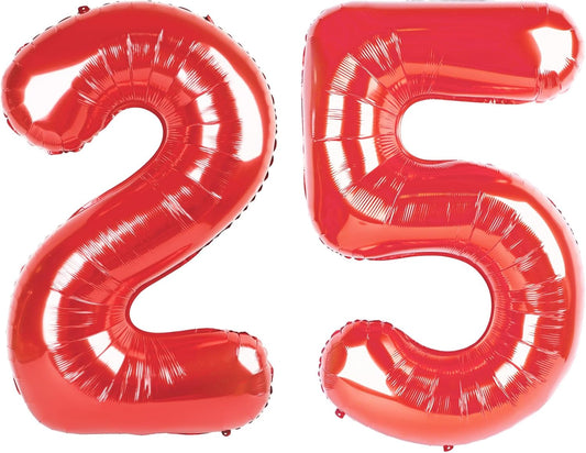Red Number 25 Balloon