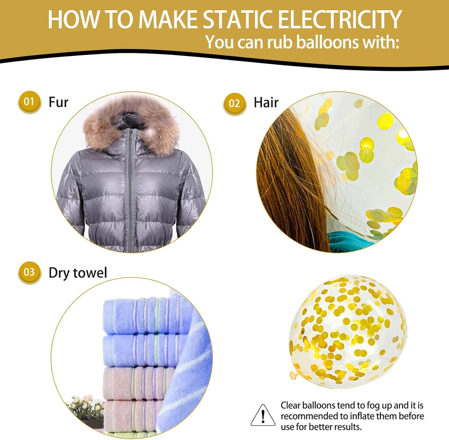 68Pcs Black White Gold Balloons with 12 Inch Black Gold Confetti Balloons for Graduation Birthday Wedding Party Decorations