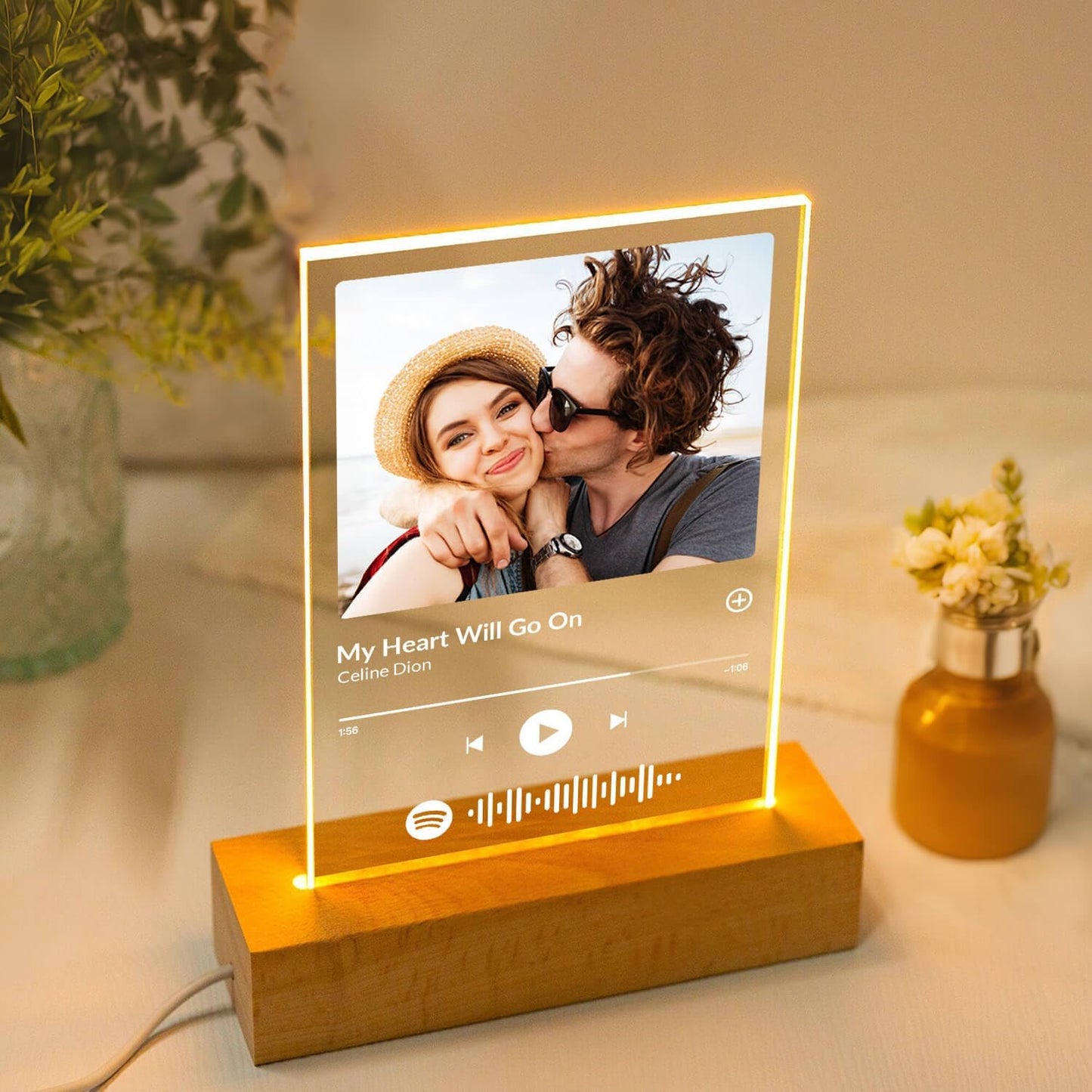 Custom Spotify Plaque, Customized Acrylic Song Plaque/Glass Album Cover, Custom Music Picture Frame, Personalized Anniversary Couple Gifts for Her Him Girlfriend Boyfriend