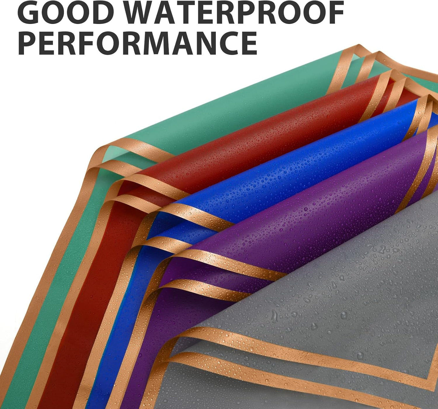 NESCCI 200 Sheets Flower Wrapping Paper - Waterproof Florist Bouquet Paper,70Ft Satin Ribbon, 36 Pcs 3D Butterflies 100 PCS Flower Pins for Wedding Birthday Gift DIY (10 Colors)